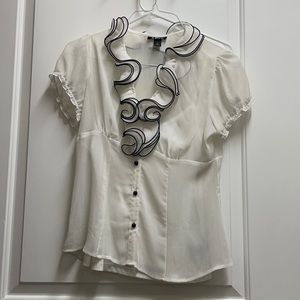 Women’s medium, A. Byer, off white blouse